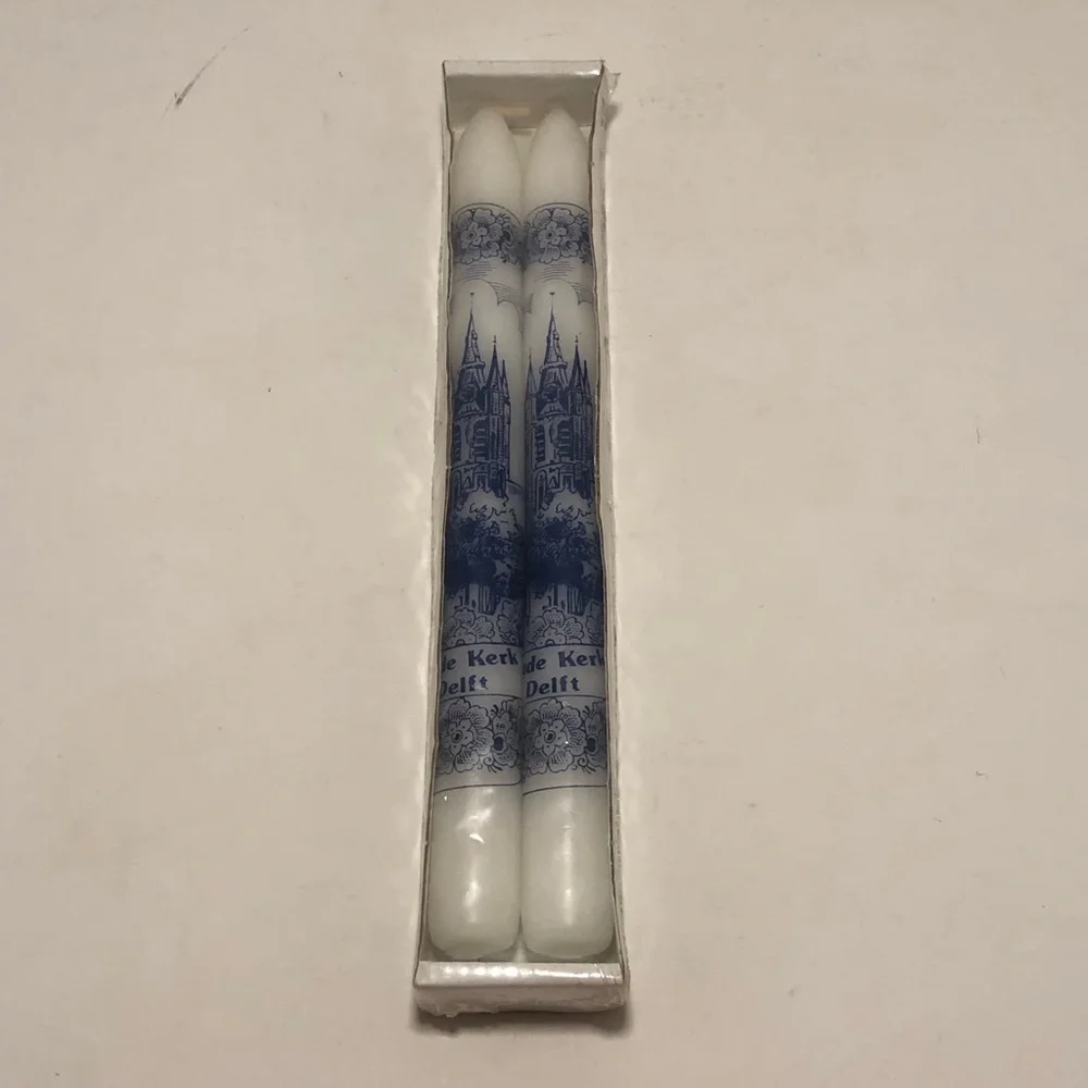 Holland Blue and White Decorative Candles